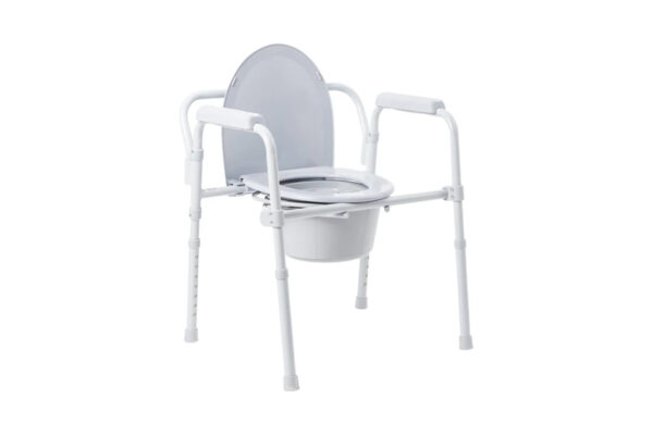 3-in-1 Commode Chair McKesson Fixed Arms Steel Frame Back Bar 13-1/4 Inch Seat Width 350 lbs. Weight Capacity